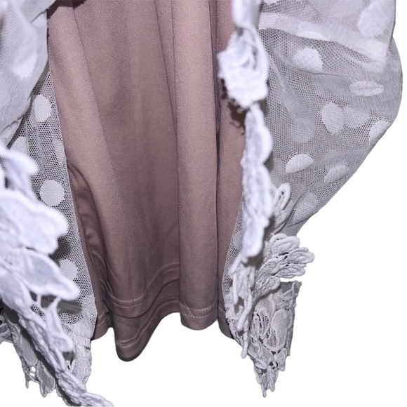 Lace Trim Mesh Overlay Dress - Picture 6 of 6